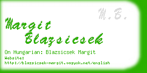 margit blazsicsek business card